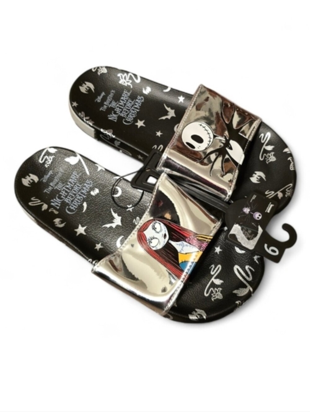 NWT! Disneys The Nightmare Before Christmas Jack And Sally Slip On Sandals